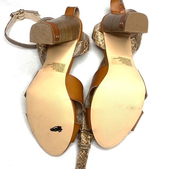 Leila Stone Cordelia Snakeskin Ankle Strap Heels - Picture 6 of 8